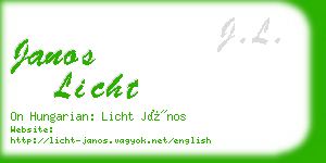 janos licht business card
